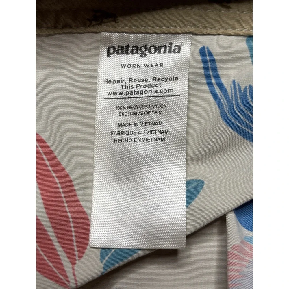 Patagonia Board Shorts Mens 36‎ White Bird Print Recycled Nylon Swim Trunks